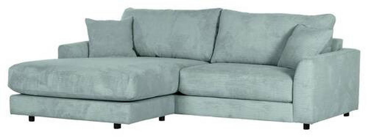 ECKSOFA in Cord Hellblau  - Schwarz/Hellblau, Design, Kunststoff/Textil (240/175cm) - Landscape