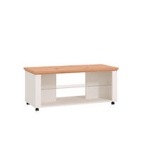KONFERENČNÍ STOLEK, bílá, dub artisan, sklo, kompozitní dřevo, 115/49/51 cm - bílá/dub artisan, Basics, kompozitní dřevo/sklo (115/49/51cm) - Landscape