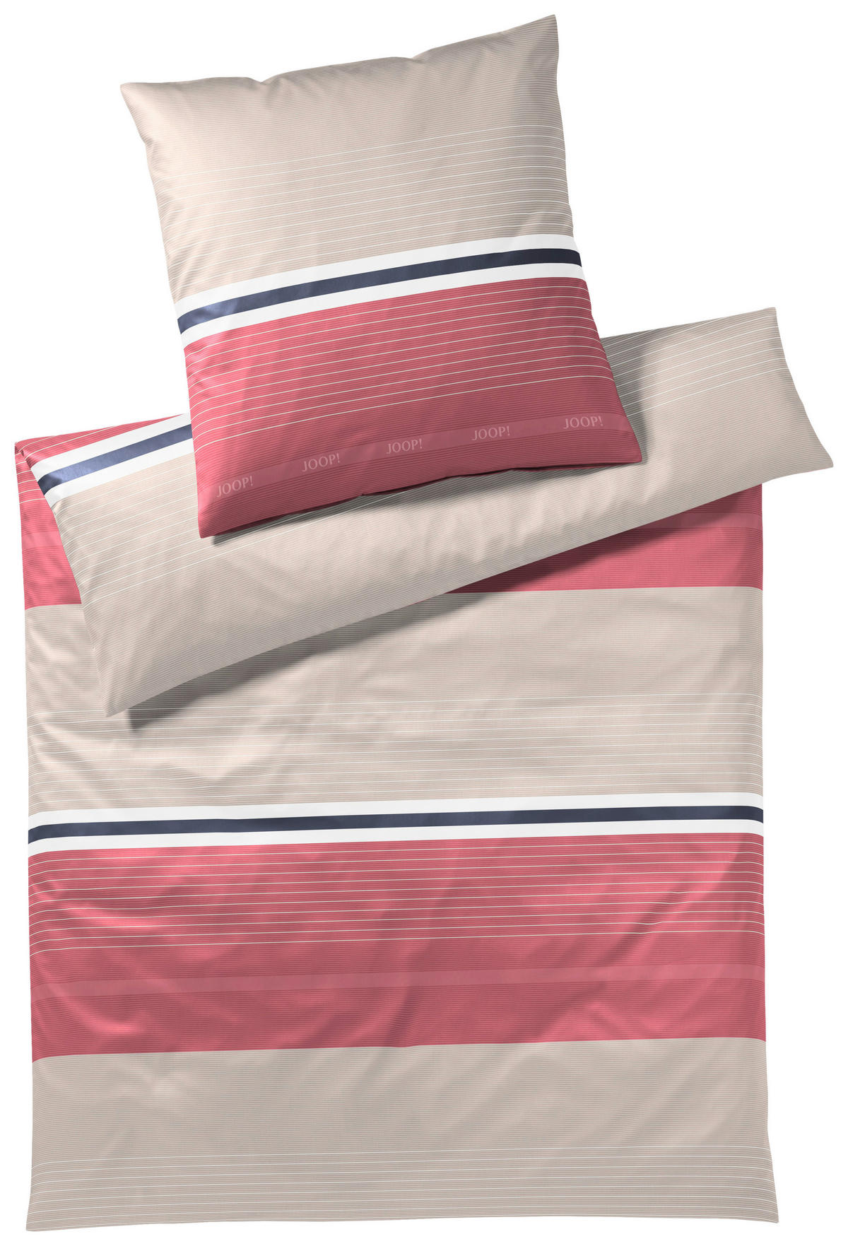 BETTWÄSCHE Fit Makosatin 200/200 cm  - Beige/Rot, Design, Textil (200/200cm) - Joop!