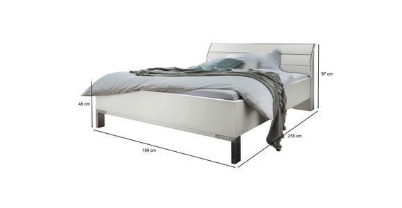 BETT 180/200 cm  in Weiß  - Chromfarben/Weiß, KONVENTIONELL, Holzwerkstoff/Metall (180/200cm) - Dieter Knoll