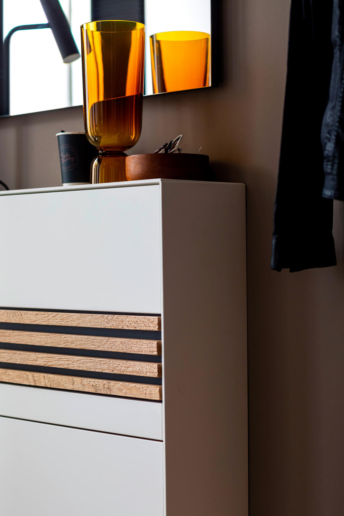 SCHUHSCHRANK 98/88/20 cm  - Eichefarben/Weiß, Design, Holz (98/88/20cm) - Schöner Wohnen