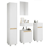 BADEZIMMER 4-teilig  in 112 cm  - Honigeiche/Silberfarben, Trend, Holzwerkstoff/Kunststoff (112cm) - MID.YOU