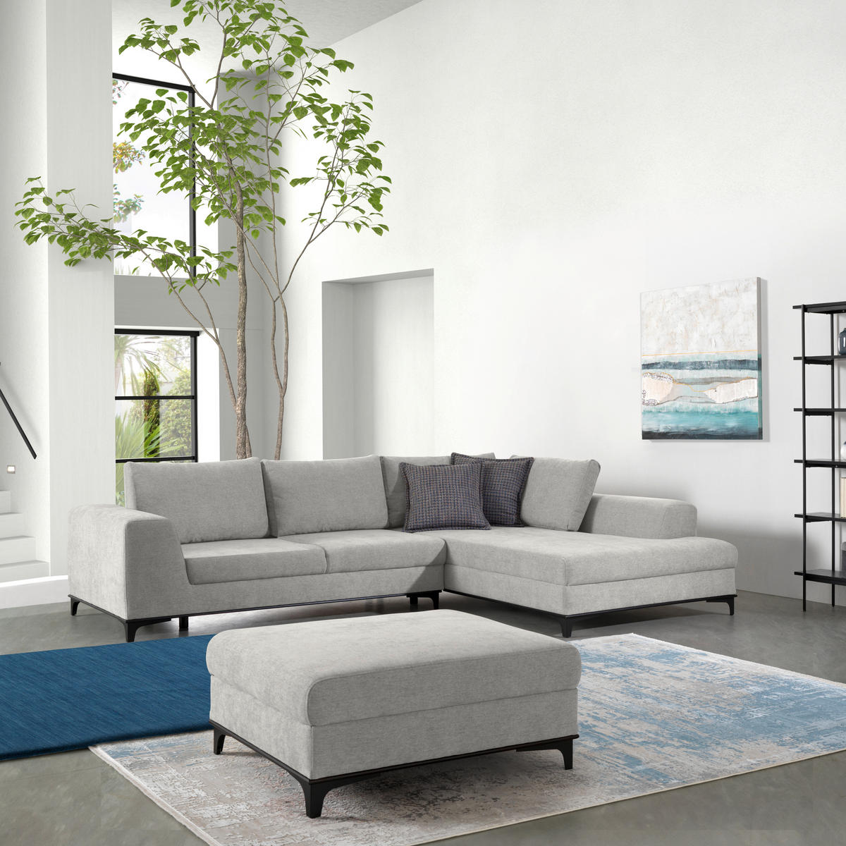 ECKSOFA inkl. Funktionen Creme Webstoff Rückenkissen, Bettkasten, Schlaffunktion, Rücken echt  - Wengefarben/Creme, Design, Holz/Textil (314/211cm) - Stylife