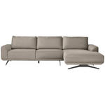 ECKSOFA in Webstoff Beige  - Beige/Schwarz, Design, Textil/Metall (320/172cm) - Valnatura