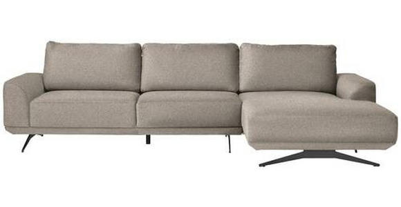 ECKSOFA in Webstoff Beige  - Beige/Schwarz, Design, Textil/Metall (320/172cm) - Valnatura