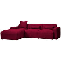 ECKSOFA Rot Cord  - Rot/Schwarz, Design, Kunststoff/Textil (196/303cm) - Livetastic