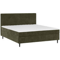 BOXBETT 180/200 cm,  in Khaki, H3 + H3 = fest  - Khaki/Schwarz, Konventionell, Holz/Textil (180/200cm) - Carryhome