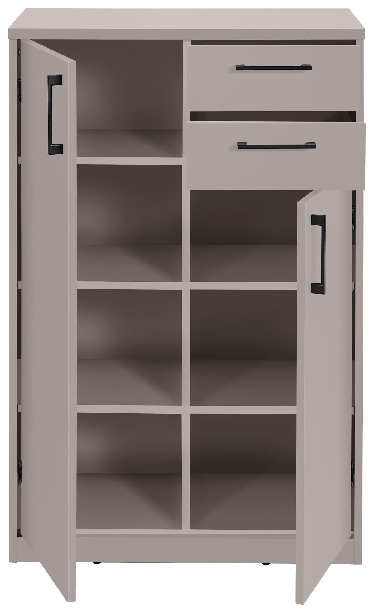 KOMMODE  in 72/110/36 cm  - Kaschmir/Schwarz, Basics, Holzwerkstoff/Kunststoff (72/110/36cm) - Xora