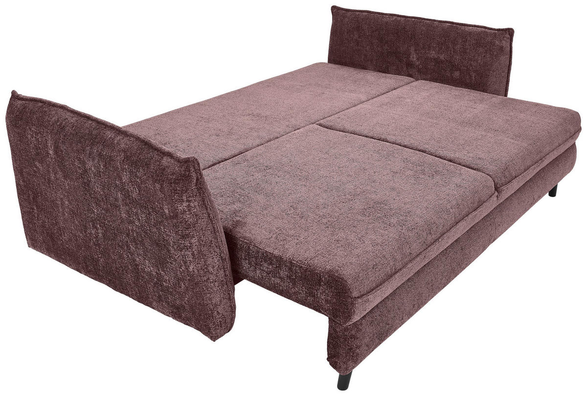 SCHLAFSOFA Chenille Rosa  - Schwarz/Rosa, KONVENTIONELL, Holz/Textil (238/99/108cm) - Carryhome