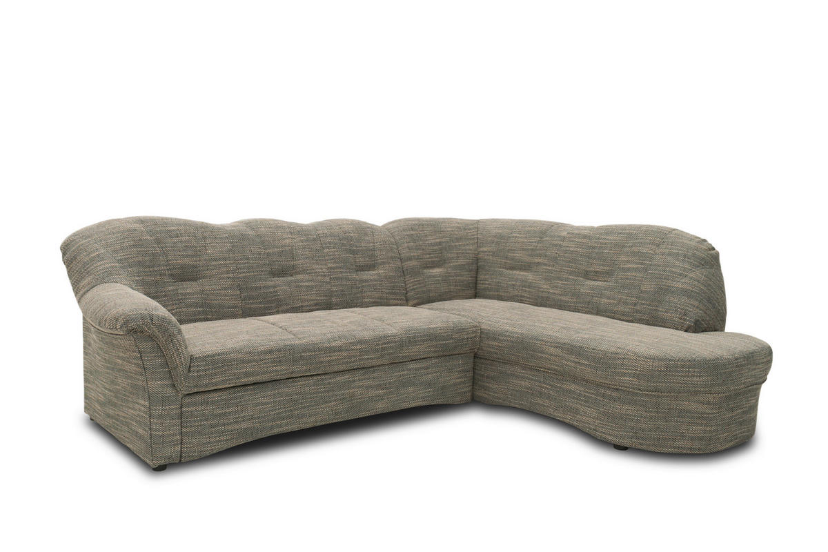 ECKSOFA Grau, Weiß Webstoff  - Schwarz/Weiß, KONVENTIONELL, Kunststoff/Textil (243/180cm) - MID.YOU