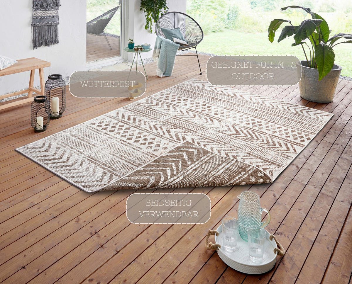 OUTDOORTEPPICH 80/150 cm Twin Supreme Creme, Cappuccino  - Creme/Cappuccino, Design, Kunststoff (80/150cm)