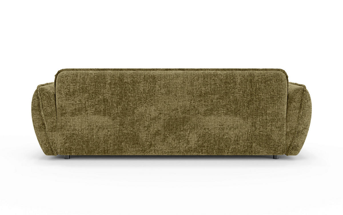 VIERSITZER-SOFA Nelia Chenille Grün  - Schwarz/Braun, Design, Kunststoff/Textil (250/81/114cm) - P & B