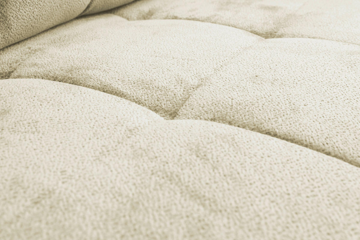 SCHLAFSOFA Chenille Creme  - Creme/Schwarz, KONVENTIONELL, Textil/Metall (203/94/96cm) - Carryhome