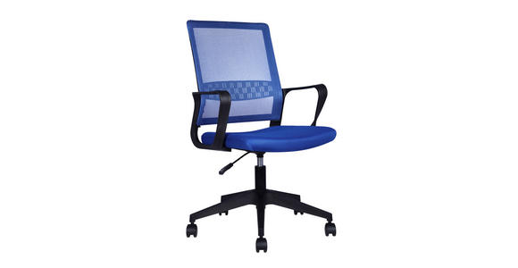DREHSTUHL Netzbespannung Blau, Schwarz  - Blau/Schwarz, Design, Holz/Kunststoff (54/91-101/60cm) - Carryhome