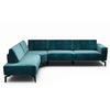 ECKSOFA Cosy Blau Samt  - Blau/Schwarz, Design, Textil/Metall (213/296cm) - SENSOO