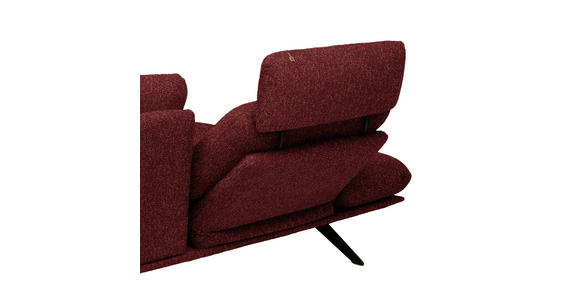 ECKSOFA  in Flachgewebe Rot  155/234 cm  - Rot/Schwarz, Design, Textil/Metall (155/234cm) - Dieter Knoll