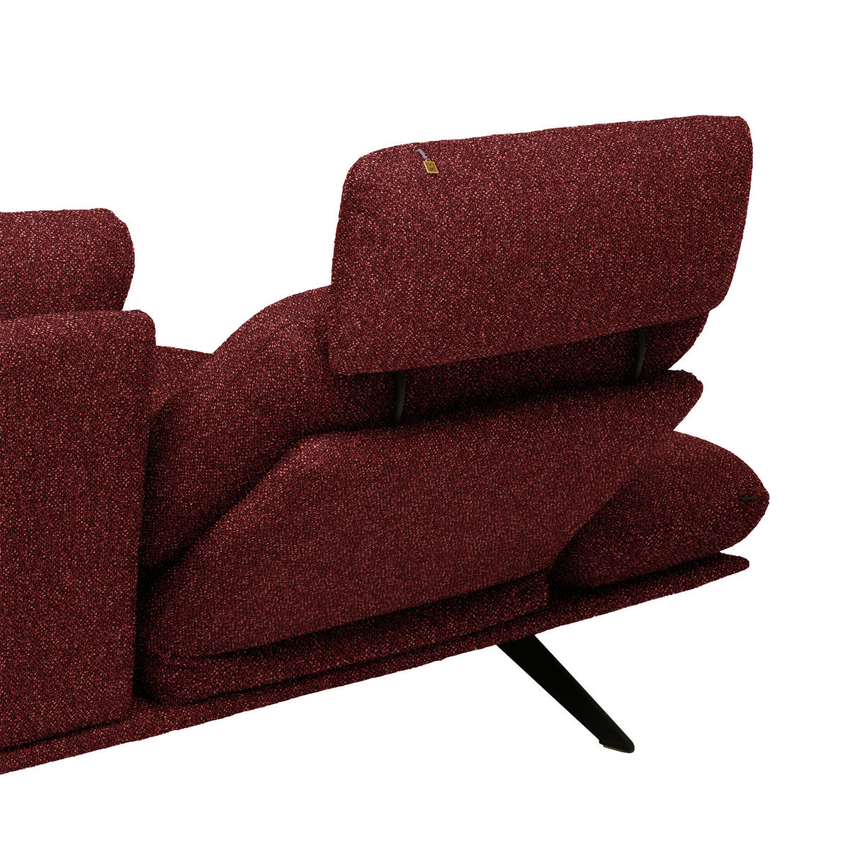 ECKSOFA Flachgewebe Rot  - Rot/Schwarz, Design, Textil/Metall (155/234cm) - Dieter Knoll