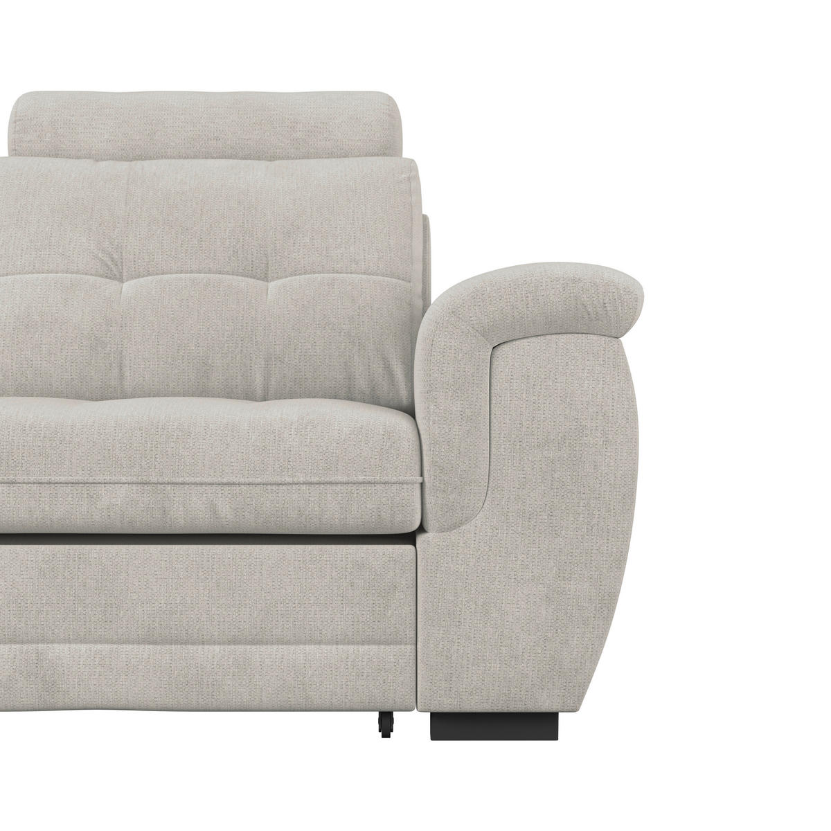 ECKSOFA FALCO NEW Beige Mikrofaser, Struktur Bettkasten, Kopfstütze  - Beige/Schwarz, KONVENTIONELL, Kunststoff/Textil (183/251cm) - MID.YOU
