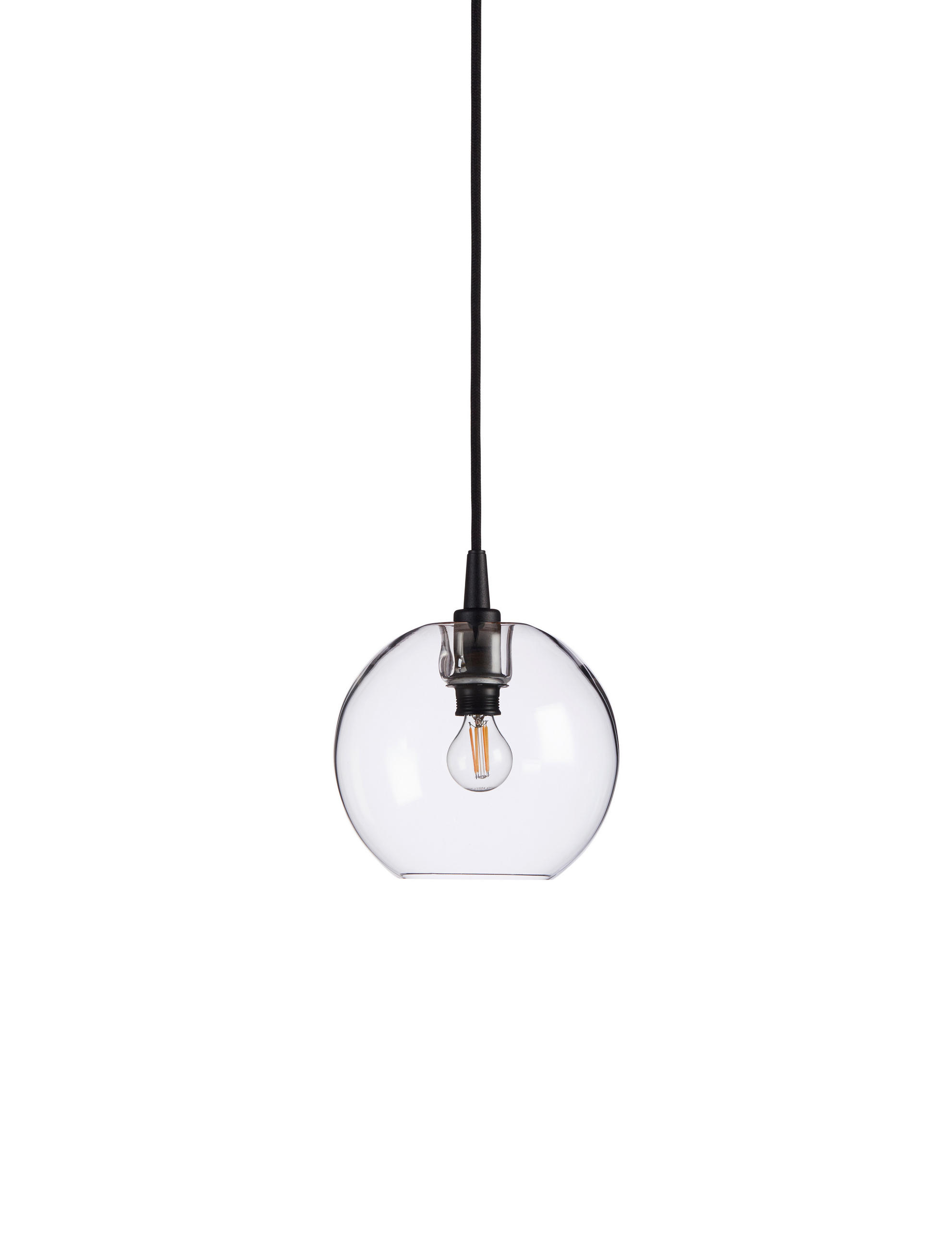 HÄNGELEUCHTE Gloria 19/17,5 cm   - Klar/Schwarz, KONVENTIONELL, Glas/Metall (19/17,5cm) - Belid