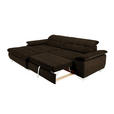 ECKSOFA in Mikrofaser Dunkelbraun  - Chromfarben/Dunkelbraun, Design, Textil/Metall (180/265cm) - Carryhome