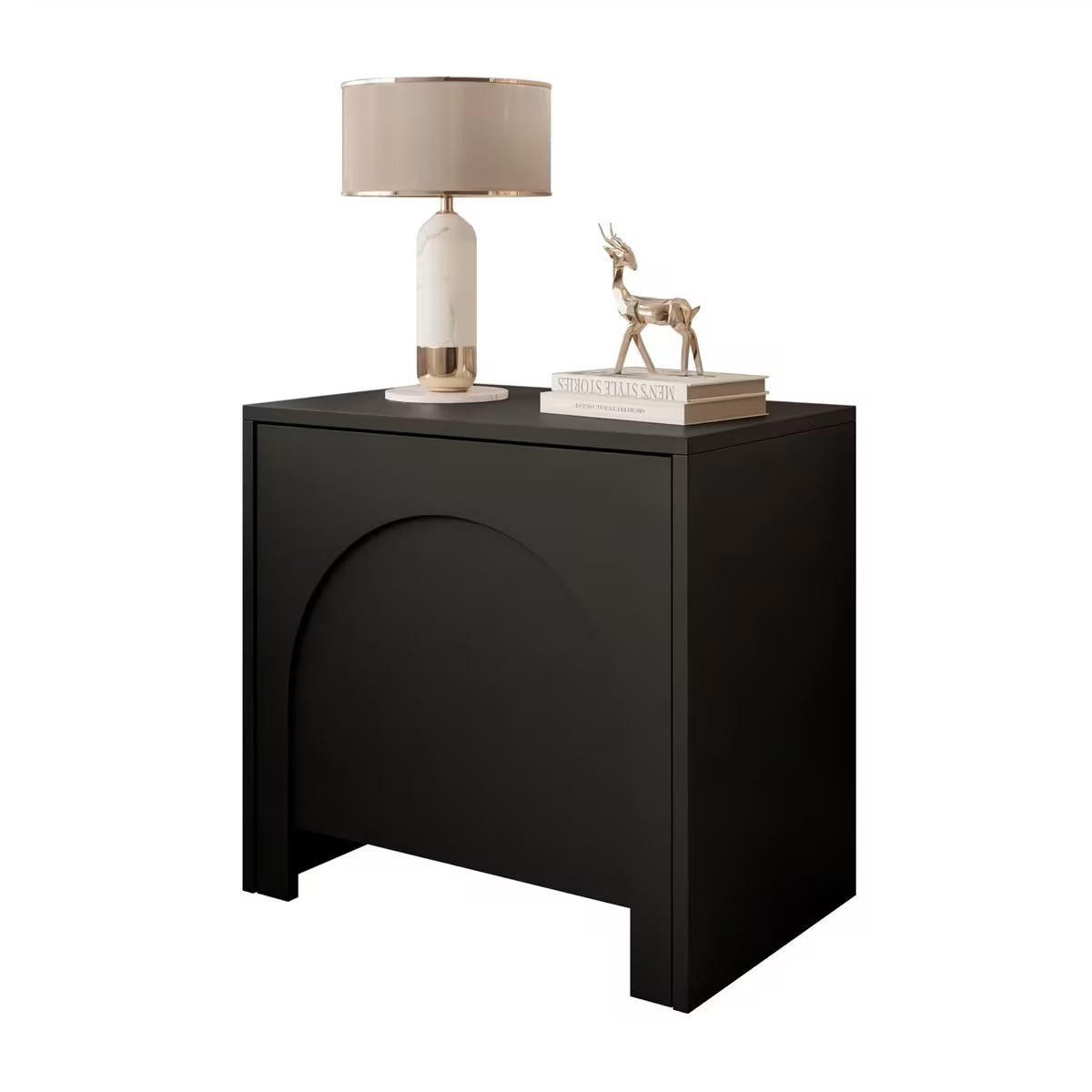 NACHTSCHRANK 53,5/51/35 cm  - Schwarz, Design, Holzwerkstoff (53,5/51/35cm) - Boxxx