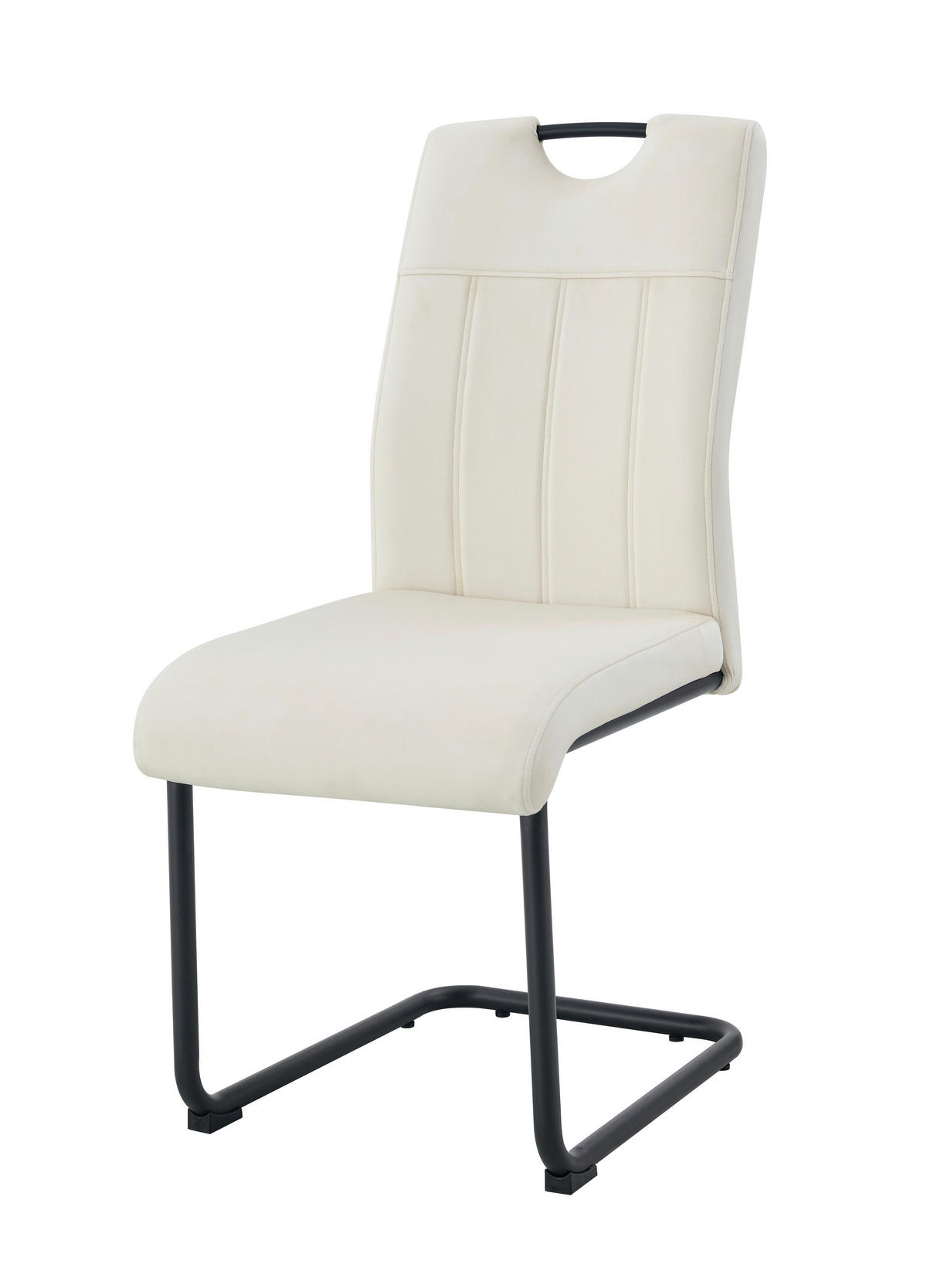 SCHWINGSTUHL-SET 2 Stück  in Webstoff  - Creme/Schwarz, MODERN, Textil/Metall (43/98/61cm) - MID.YOU