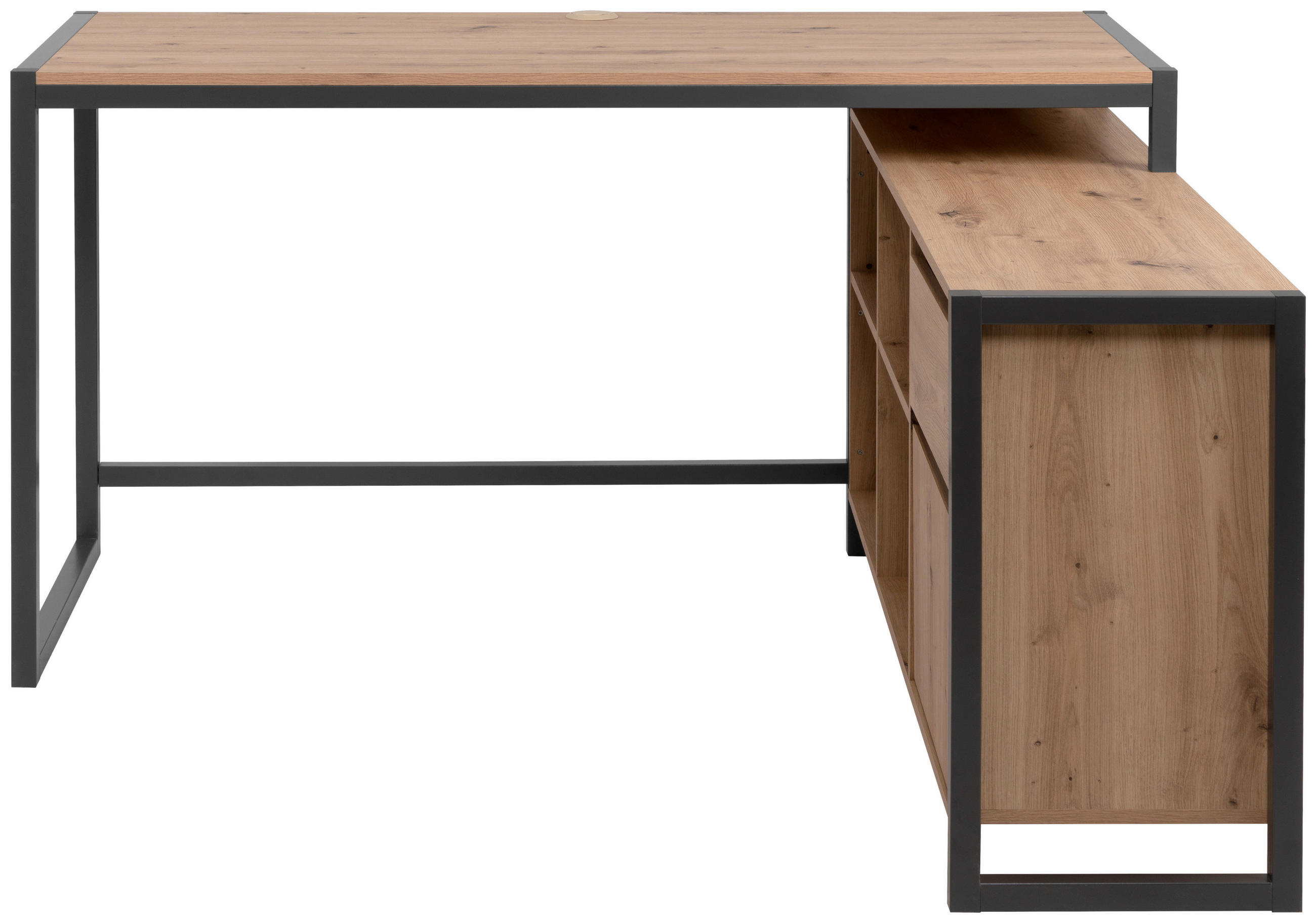 Thumbnail - Mid.you Eckschreibtisch, Anthrazit, Eiche Artisan, Holzwerkstoff, 1 Schubladen, rechteckig, eckig, U-Form, 139x75x139 cm...
