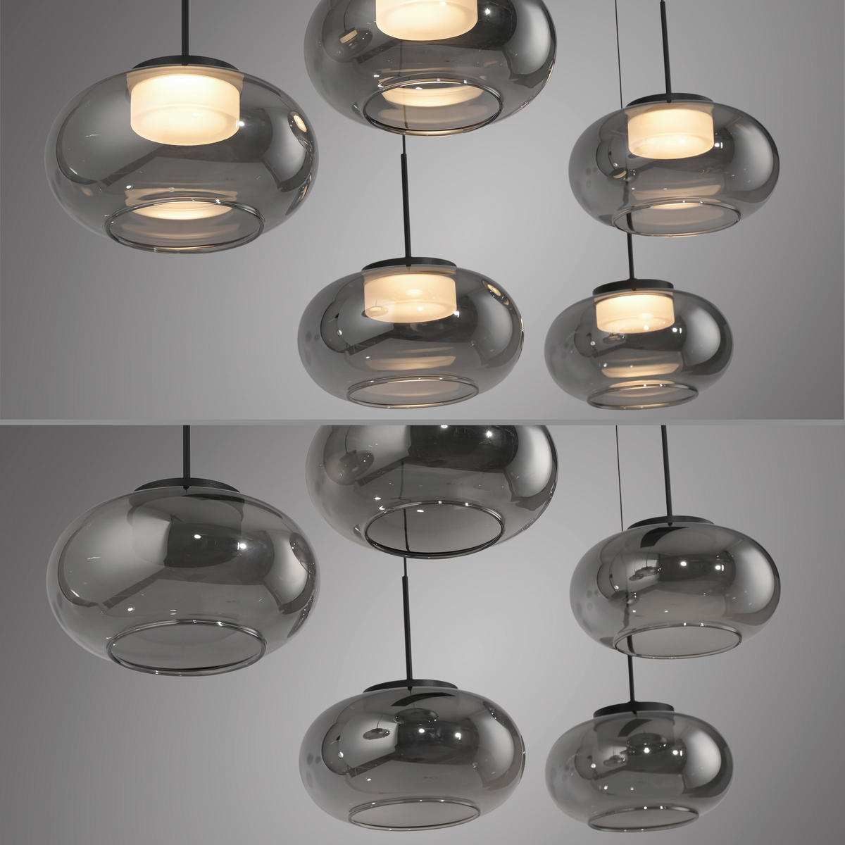 LED-PENDELLEUCHTE 110/36/120 cm  - Schwarz, Design, Kunststoff/Metall (110/36/120cm) - Schöner Wohnen