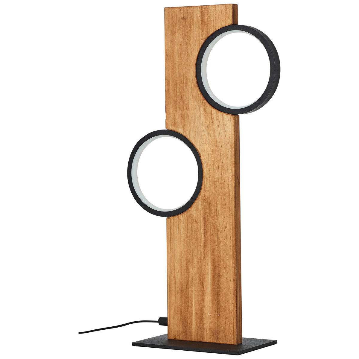 LED-TISCHLEUCHTE - Hellbraun/Schwarz, Natur, Holz/Metall (50,4/25/12cm) - Brilliant