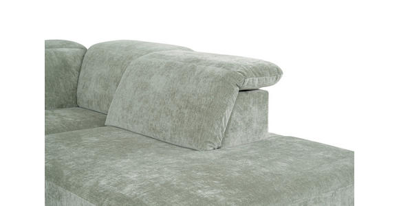 ECKSOFA Mintgrün Chenille Kopfteilverstellung, Sitztiefenverstellung  - Schwarz/Mintgrün, Design, Textil/Metall (307/243cm) - Xora