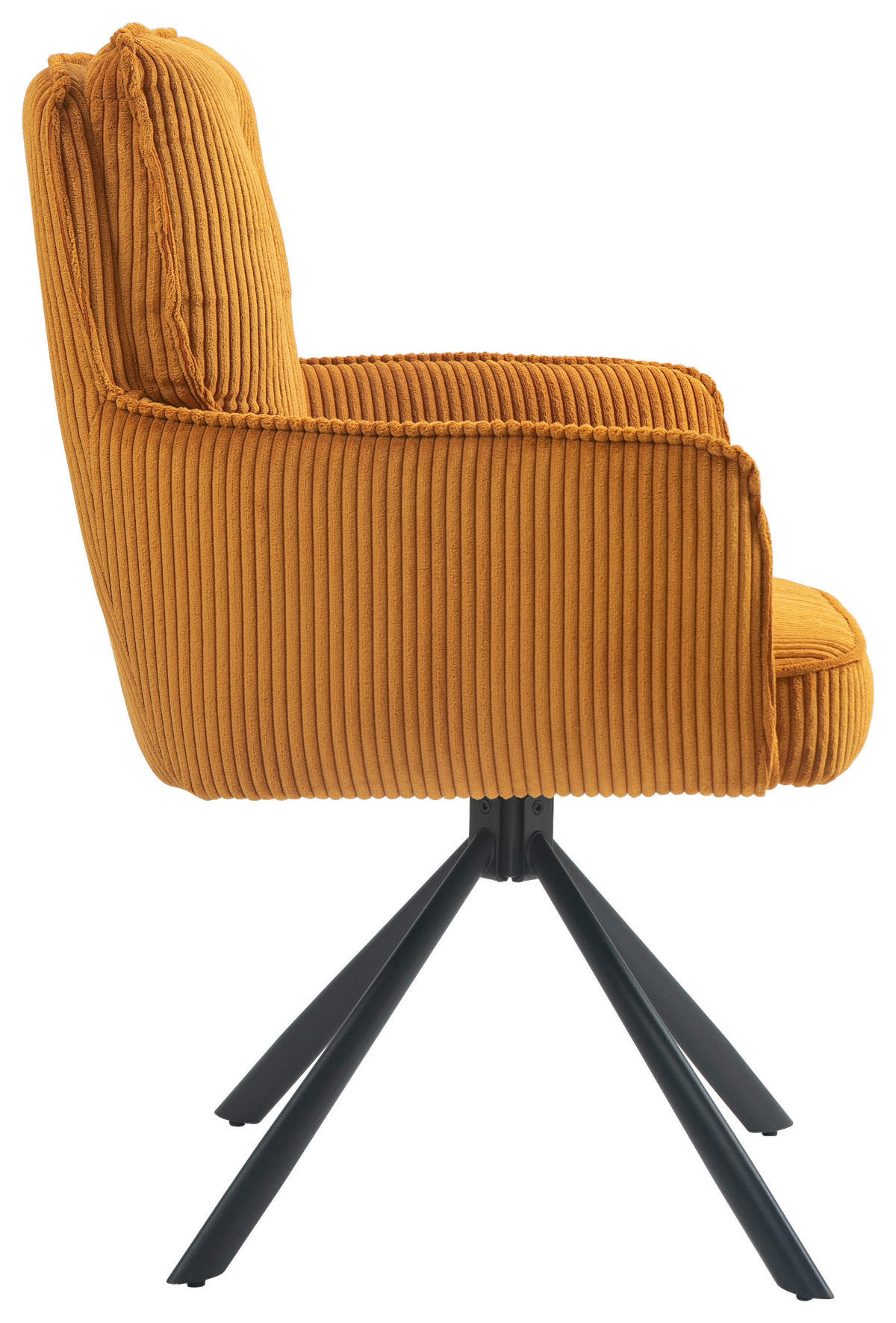 ARMLEHNSTUHL  in Eisen Cord  - Currygelb/Schwarz, Design, Textil/Metall (62/95/67cm) - Novel