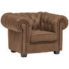 CHESTERFIELD-SESSEL in Lederlook Braun  - Wengefarben/Braun, Lifestyle, Holz/Textil (115/76,5/96cm) - Landscape