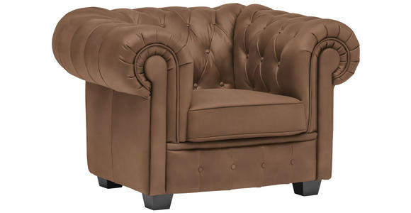 CHESTERFIELD-SESSEL - Wengefarben/Braun, LIFESTYLE, Holz/Textil (115/76,5/96cm) - Landscape