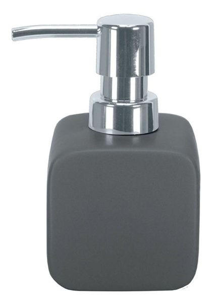 DOZATOR TEKUĆEG SAPUNA siva keramika CUBIC - siva, Basics, keramika (12,7/7,3cm) - Kleine Wolke