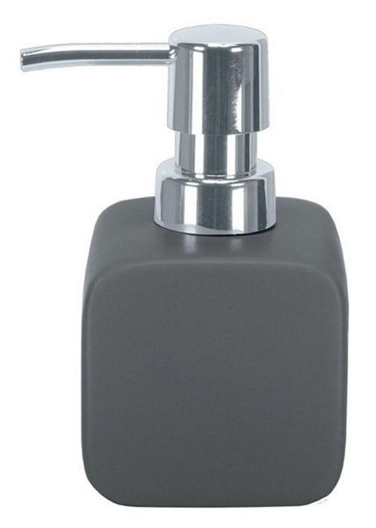 DOZATOR TEKUĆEG SAPUNA  siva  keramika  CUBIC  - siva, Basics, keramika (12,7/7,3cm) - Kleine Wolke