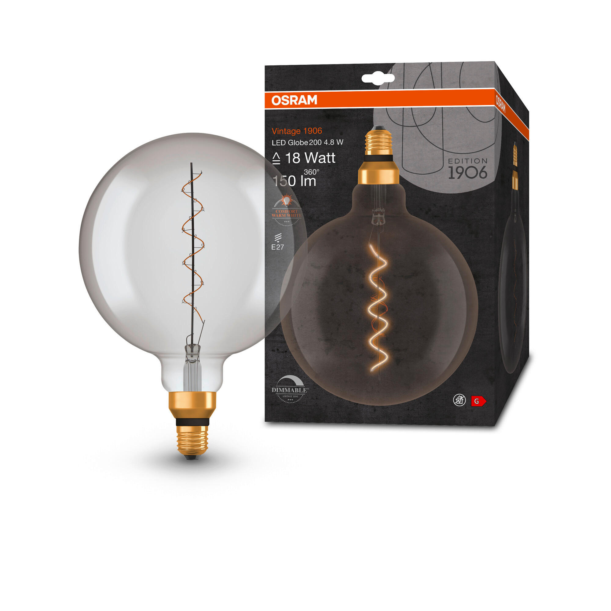 LED-LEUCHTMITTEL   E27 4,8 W  - Hellgrau, Basics, Glas (20/29,5cm) - Ledvance
