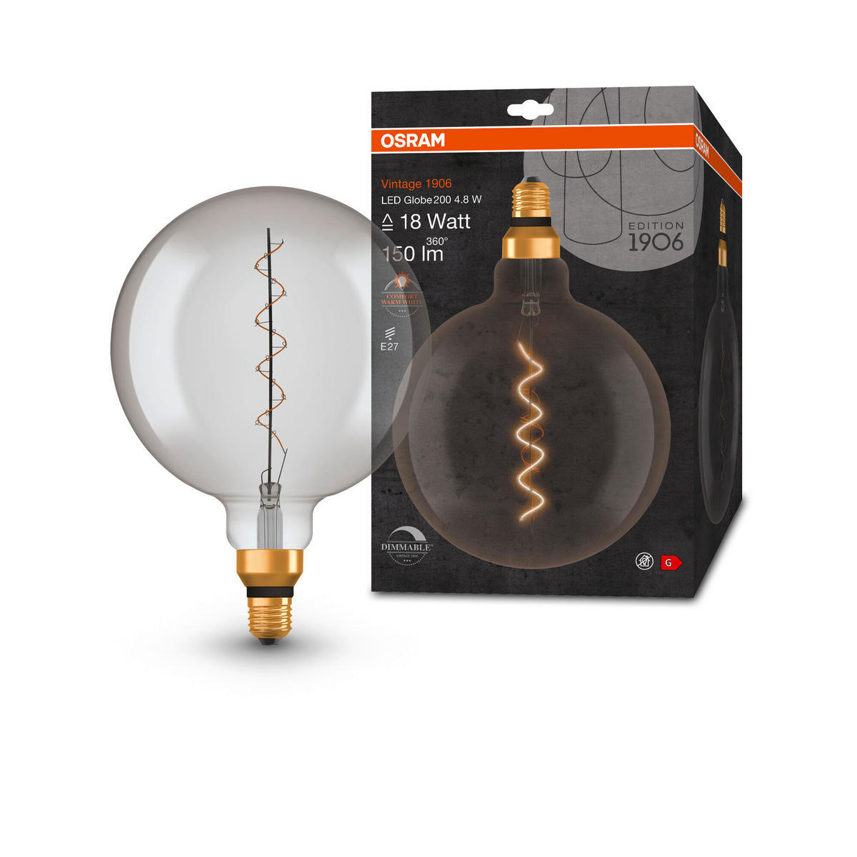 LED-LEUCHTMITTEL   E27 4,8 W  - Hellgrau, Basics, Glas (20/29,5cm) - Ledvance