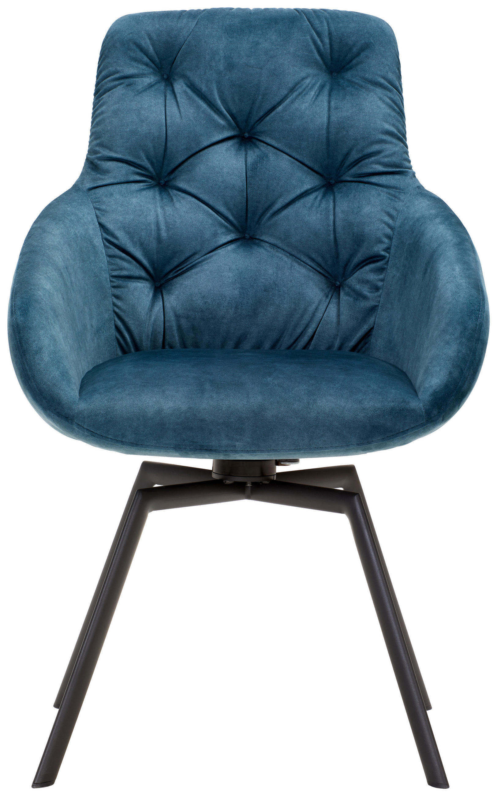 ARMLEHNSTUHL  in Stahl Velours  - Anthrazit/Petrol, Design, Textil/Metall (59/90/62cm) - Venjakob