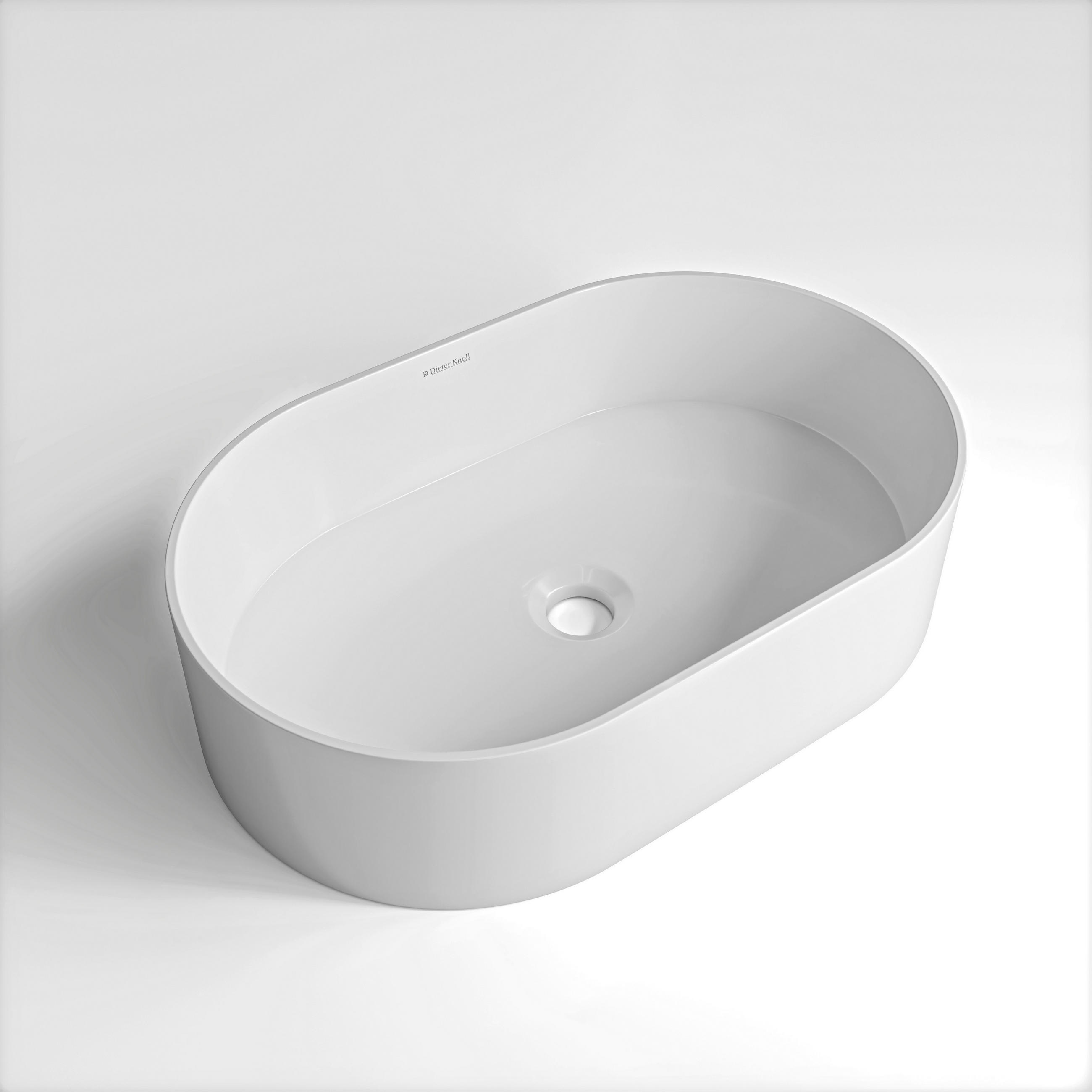 WASCHBECKEN 55/14/35 cm  - Weiß, Basics, Stein (55/14/35cm) - Dieter Knoll