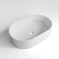 WASCHBECKEN 55/14/35 cm  - Weiß, Basics, Stein (55/14/35cm) - Dieter Knoll