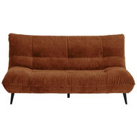 2-SITZER-SOFA  in Mikrofaser Terracotta  - Terracotta/Schwarz, KONVENTIONELL, Textil/Metall (198/100/101cm) - Hom`in