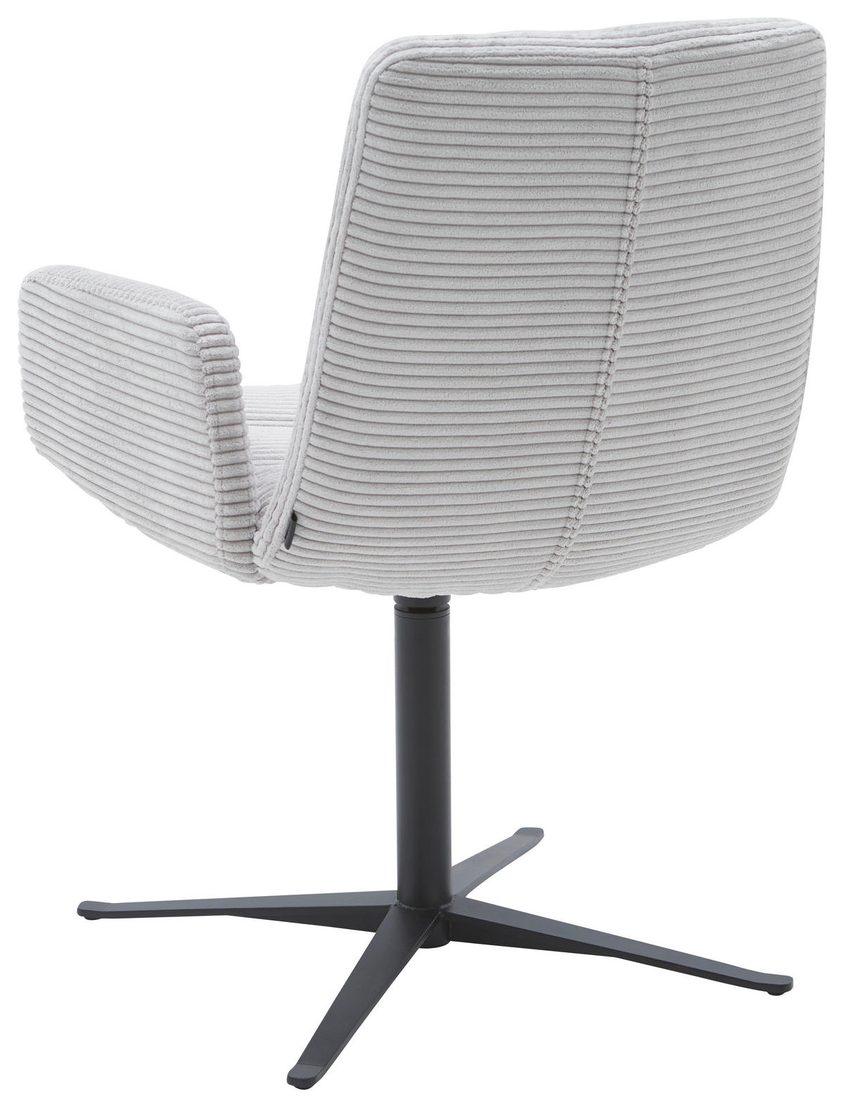 ARMLEHNSTUHL  Lederauswahl, Stoffauswahl, Sitzfläche 360° drehbar Cord  Hellgrau  - Hellgrau/Schwarz, Design, Textil/Metall (61/88/66cm) - Dieter Knoll