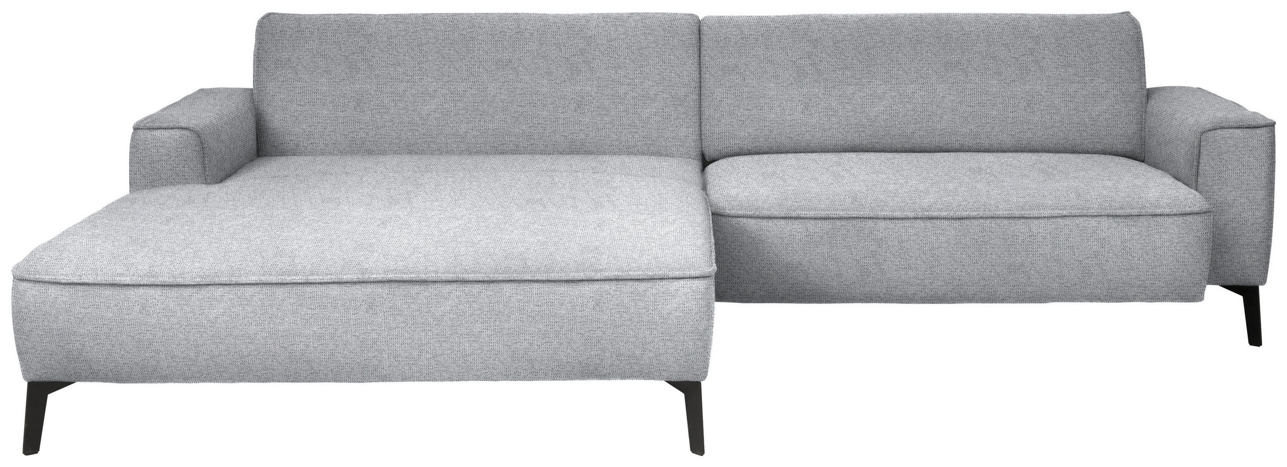 ECKSOFA in Flachgewebe Grau  - Schwarz/Grau, Design, Textil/Metall (190/285cm) - Johann Jakob