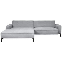 ECKSOFA in Flachgewebe Grau  - Schwarz/Grau, Design, Textil/Metall (190/285cm) - Johann Jakob