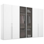 DREHTÜRENSCHRANK  in Grau, Weiß  - Weiß/Grau, Trend, Glas/Holzwerkstoff (301/235/60cm) - Novel