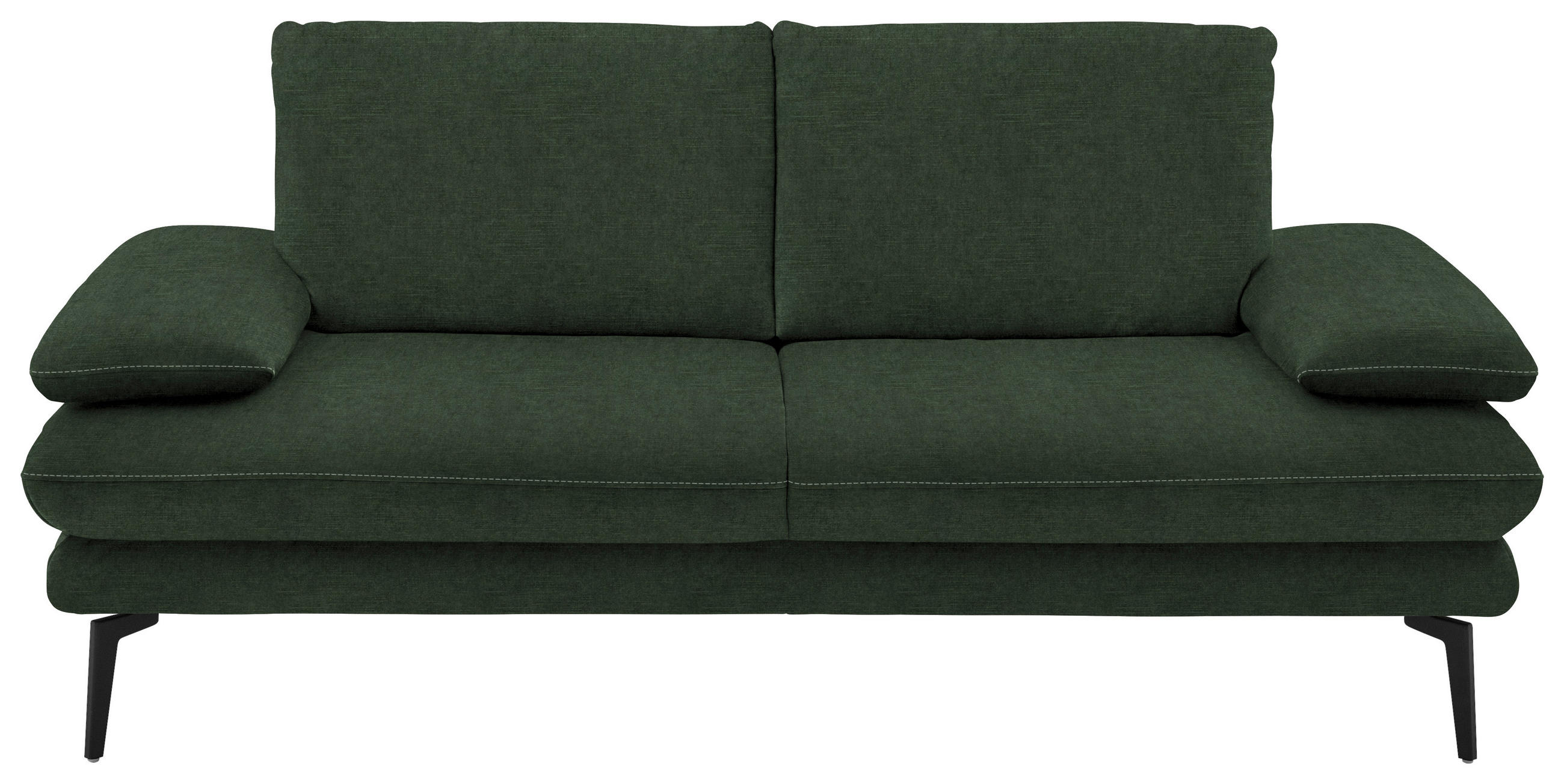 2,5-SITZER in Velours Olivgrün  - Beige/Schwarz, Design, Textil/Metall (196/89/104cm) - Dieter Knoll