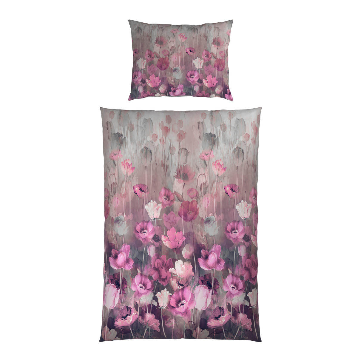 OBOUSTRANNÉ POVLEČENÍ, satén, šedá, 140/200 cm - šedá, textil (140/200cm) - Esposa