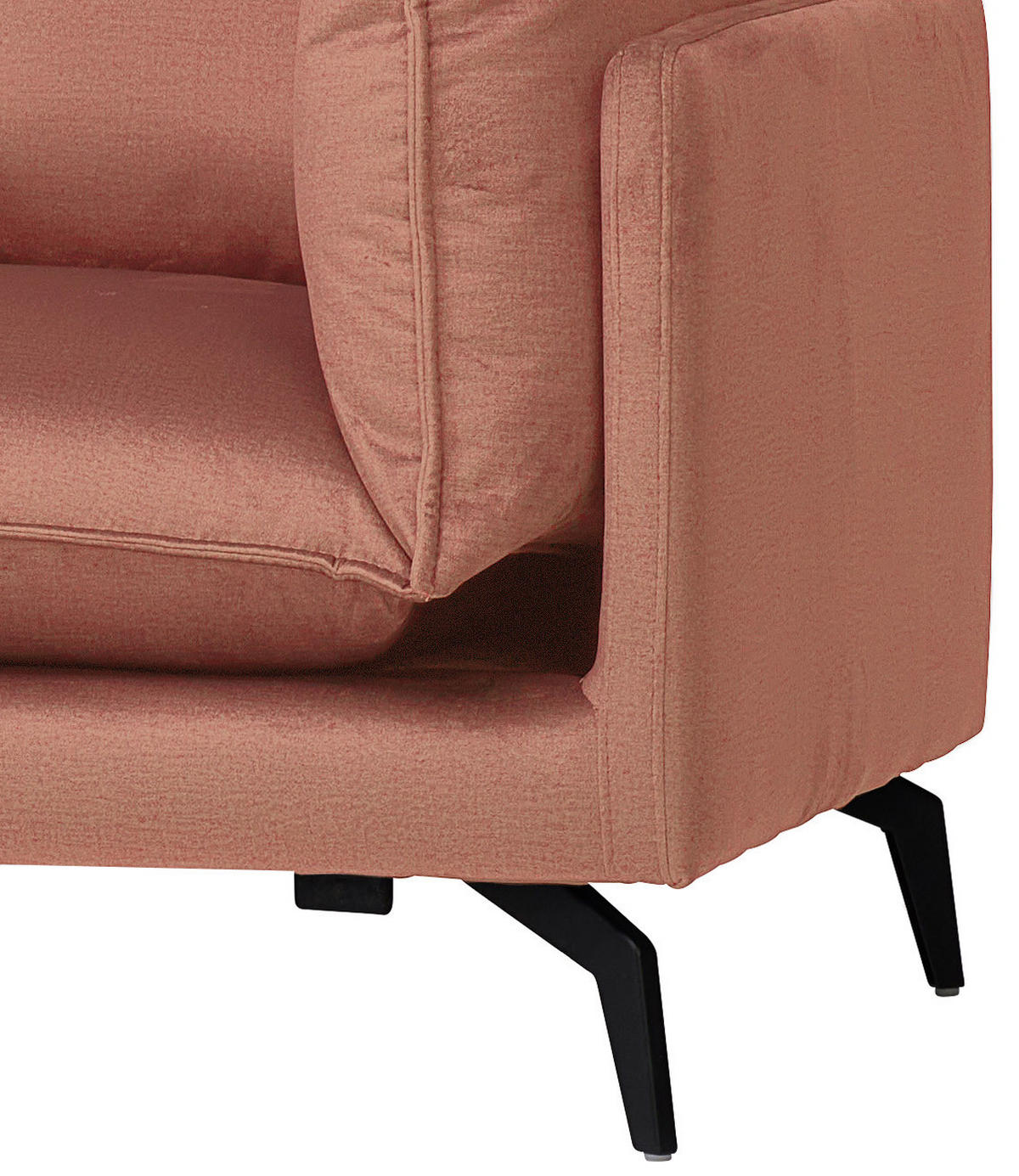 ECKSOFA in Samt Orange  - Schwarz/Orange, Design, Textil/Metall (200/241cm) - Carryhome