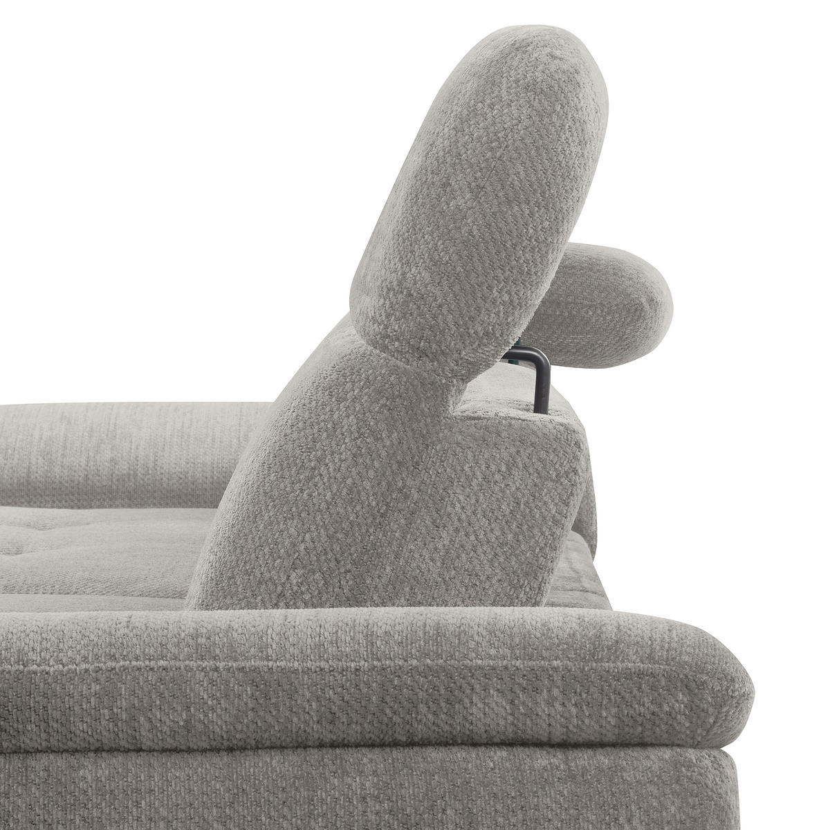 ECKSOFA  Webstoff Grau  - Schwarz/Grau, Design, Textil/Metall (195/268cm) - Livetastic