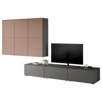 WOHNWAND  in Grau, Koralle  360,3/205,2/58,5 cm  - Koralle/Grau, Design, Holzwerkstoff (360,3/205,2/58,5cm) - Celina Home